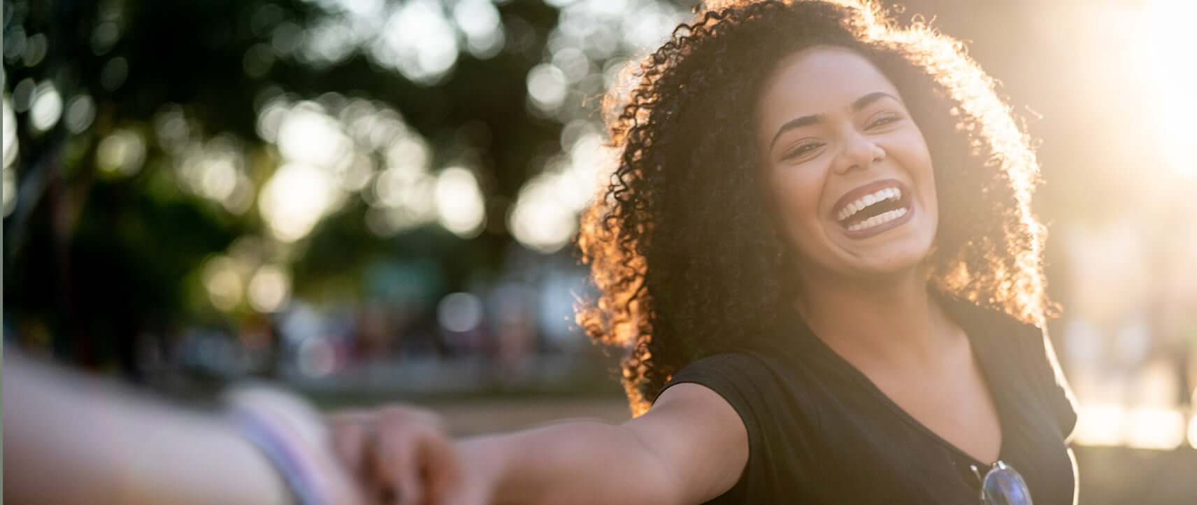 woman laughing
